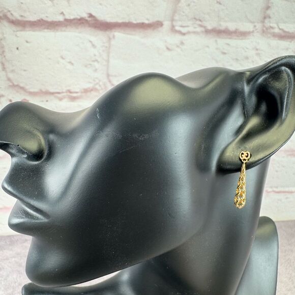 Gucci Diamantissima 18K Yellow Gold Drop Earrings - Picture 4 of 6